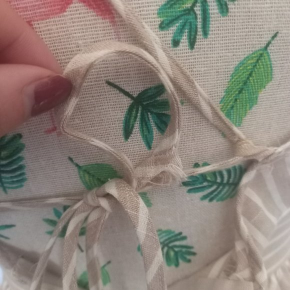 Reverse nude and white summer dress, strappy, plunging neckline (Size XS) - Picture 6 of 8